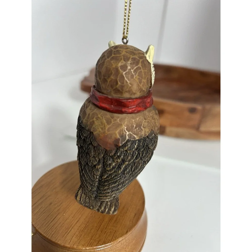 Vintage Estate Find Old World Owl Resin‎ Ornament  Christmas Farmhouse Decor
